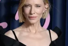 Cate Blanchett blonde headshot at an event