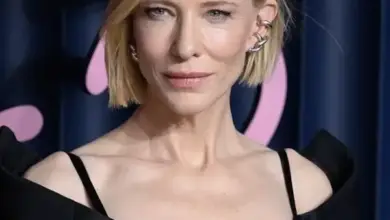 Cate Blanchett blonde headshot at an event