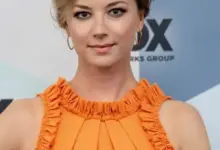 Emily VanCamp smiling at a red carpet premiere