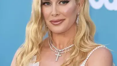 Heidi Montag blonde headshot smiling at an event